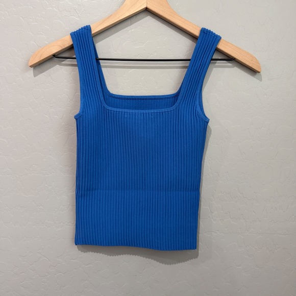 Madewell Ottoman Sweater Ribbed Tank Top Cobalt XXS NWOT - Picture 6 of 6